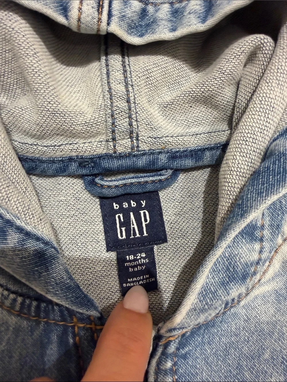 GAP Light Blue Hooded Denim Jacket for Kids